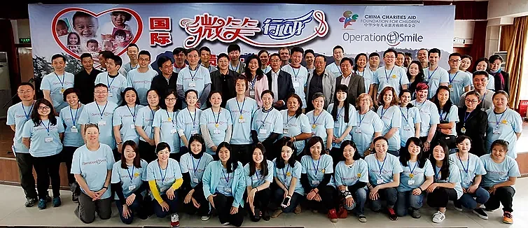 Group photo of volunteers at Operation Smile event.